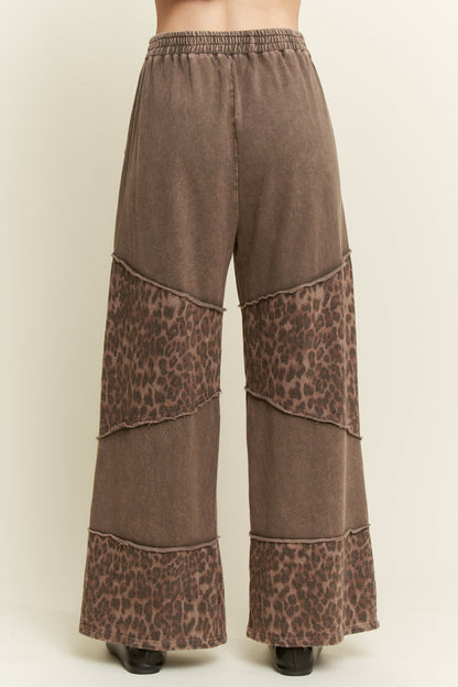 J. Her Mineralwashed Leopard Asymmetrical Tier Pants