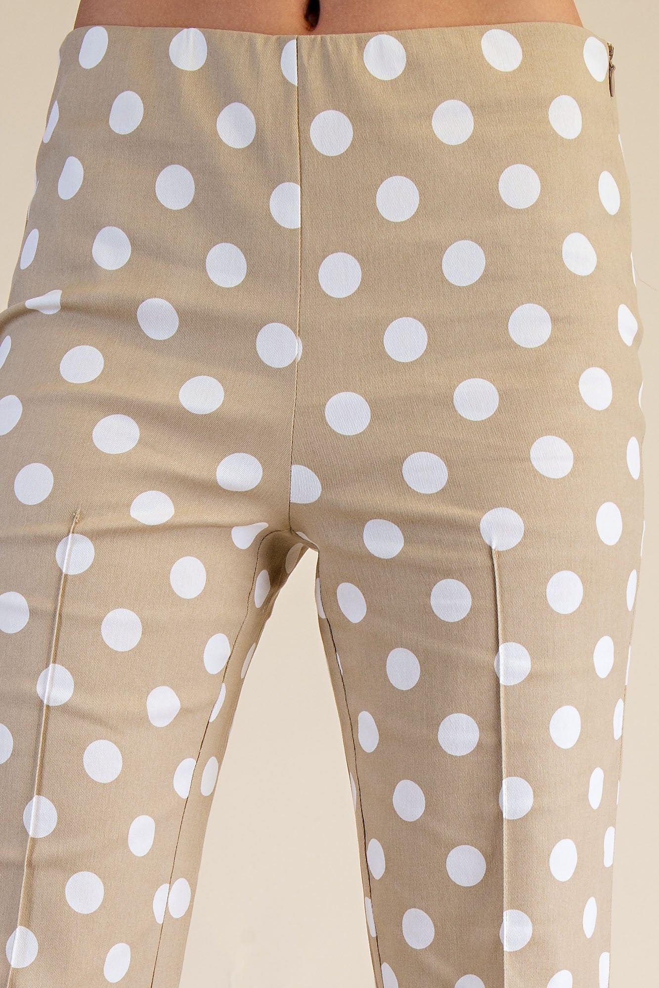 Glam Taupe Flare Crop Dot Pants