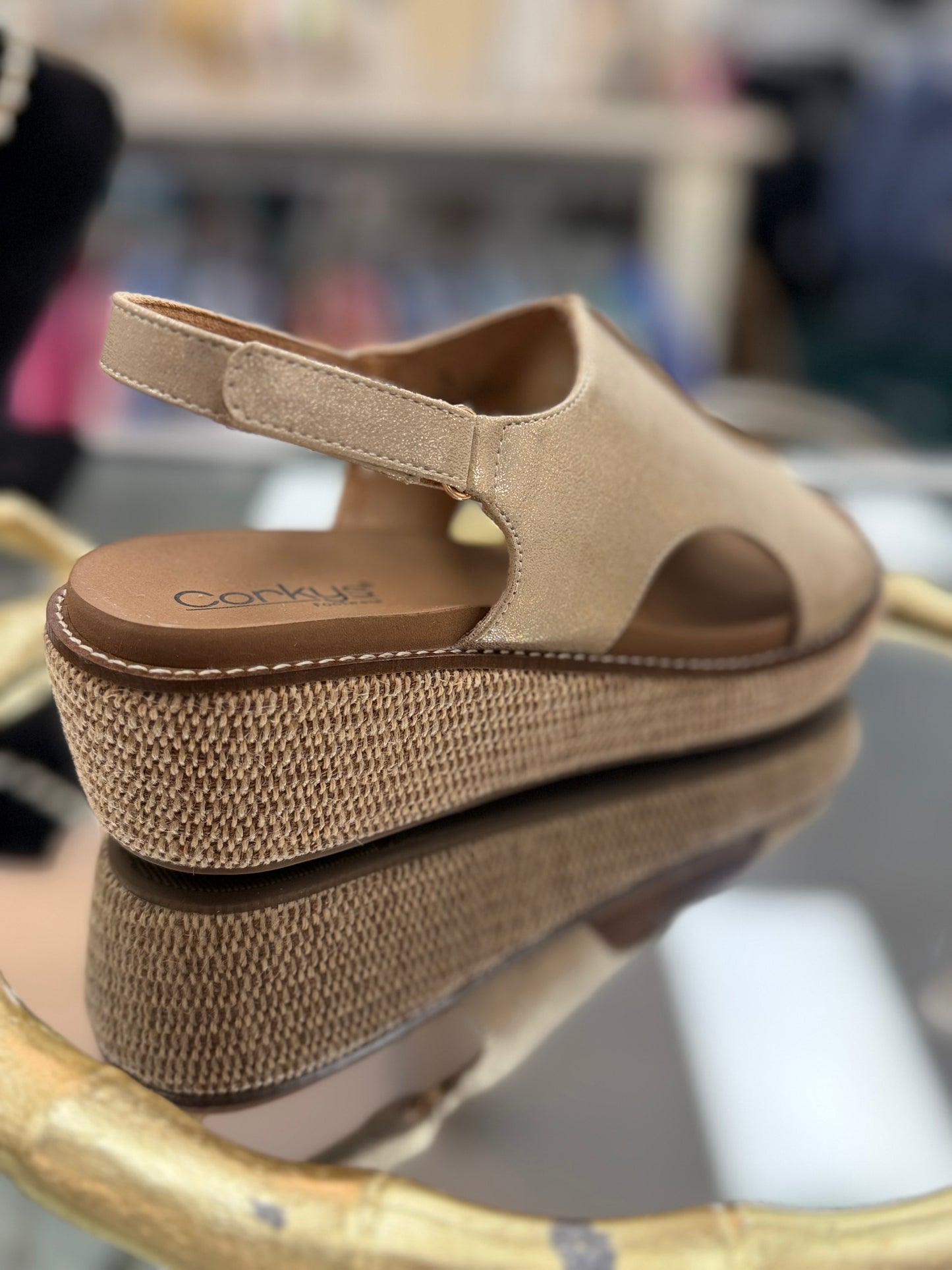 Corkys Washed Gold Volta II Low Platform Sandal