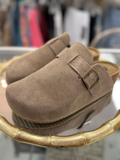Yellow Box Dark Taupe Maire Flatform Clog