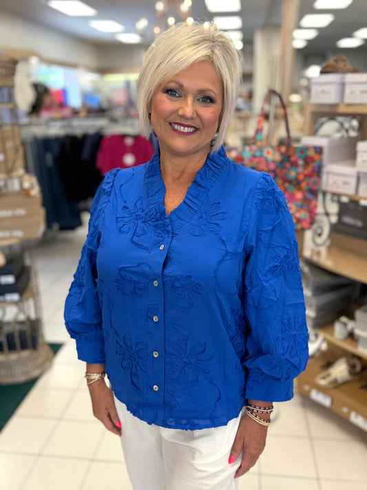 Jodifl Royal V-Neck Top