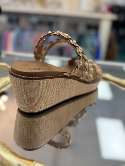 Corkys Raffia Lets Be Friends Platform Sandal