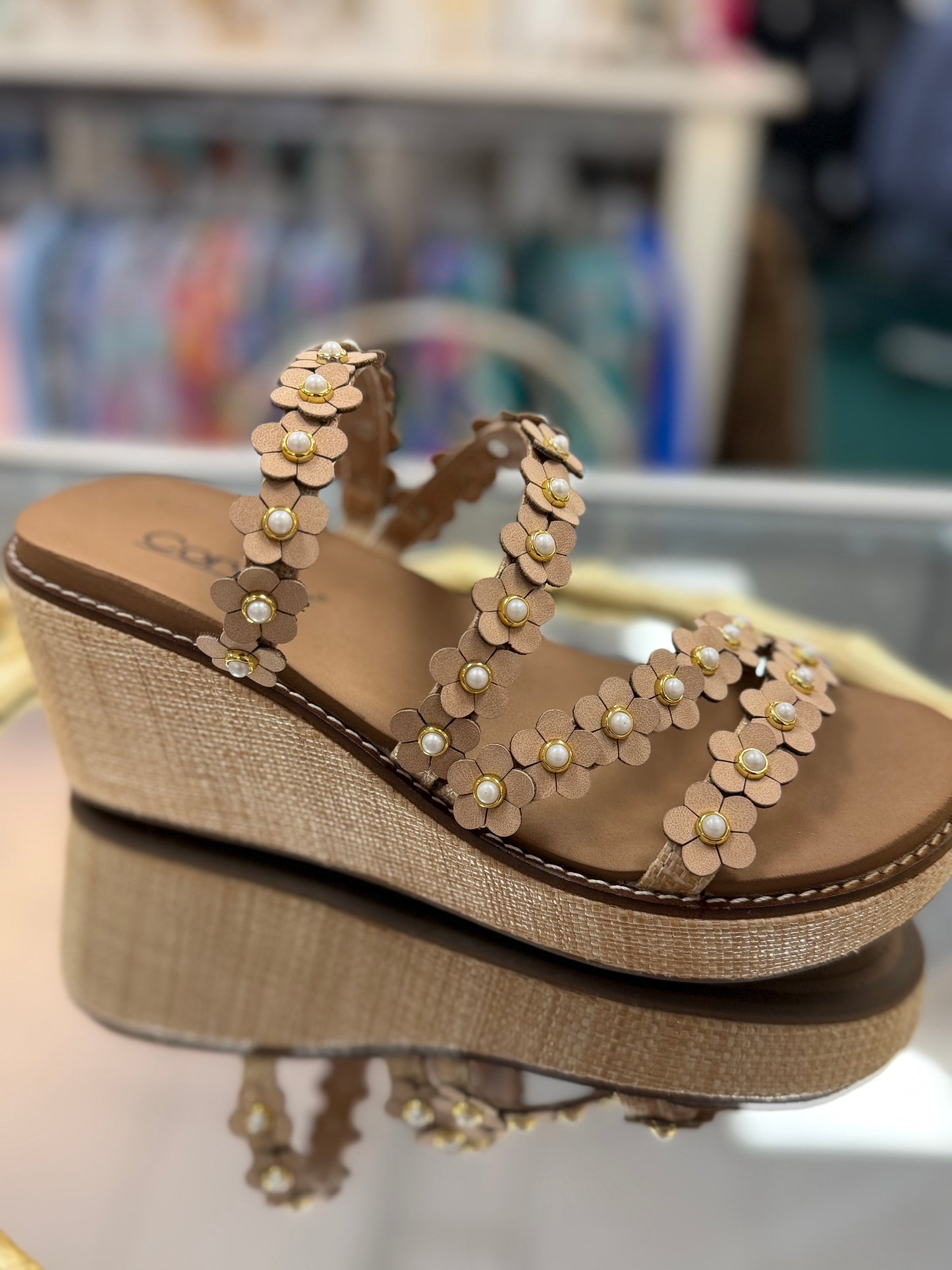 Corkys Raffia Lets Be Friends Platform Sandal