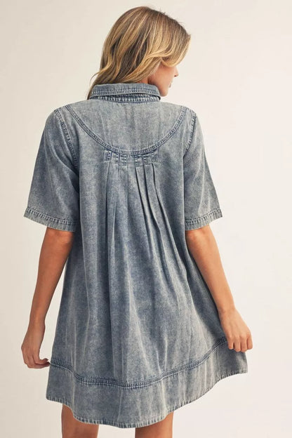 Jodifl Short Denim Dress with Collar