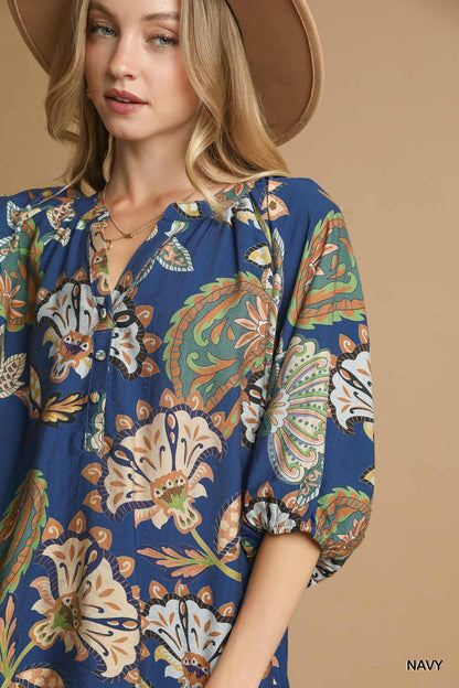 Umgee Midnight Blooms Top