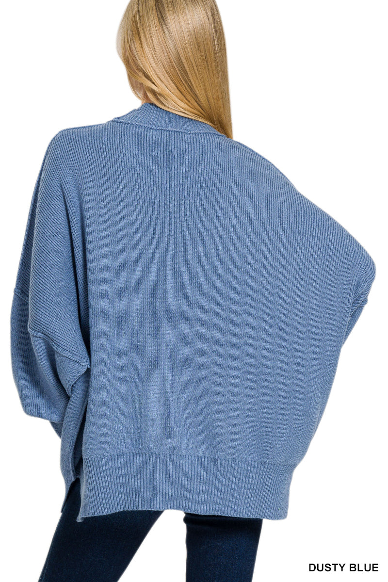 Zenana SIDE SLIT OVERSIZED SWEATER