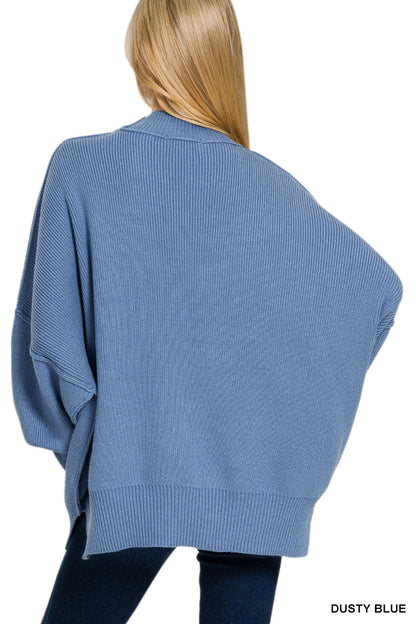 Zenana SIDE SLIT OVERSIZED SWEATER