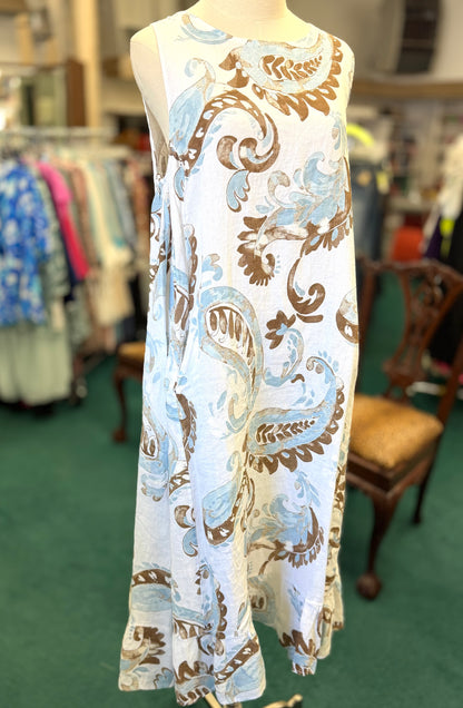 Made in Italy Sleeveless Linen Dress with Matching Jacket