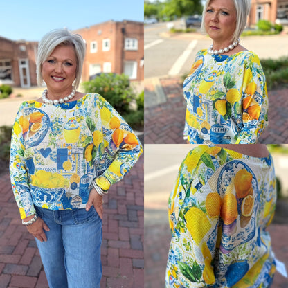 Yolly Summer Lemons Light Weight Sweater