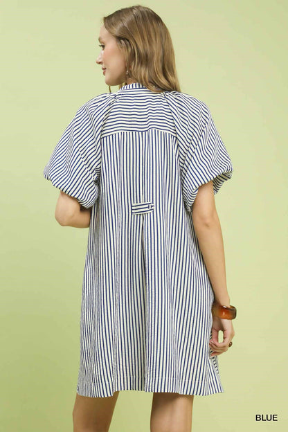 Umgee Vertical Stripe Shift Dress