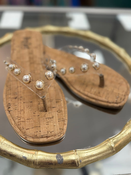 Corkys Clear and Pearls Jump In Sandal