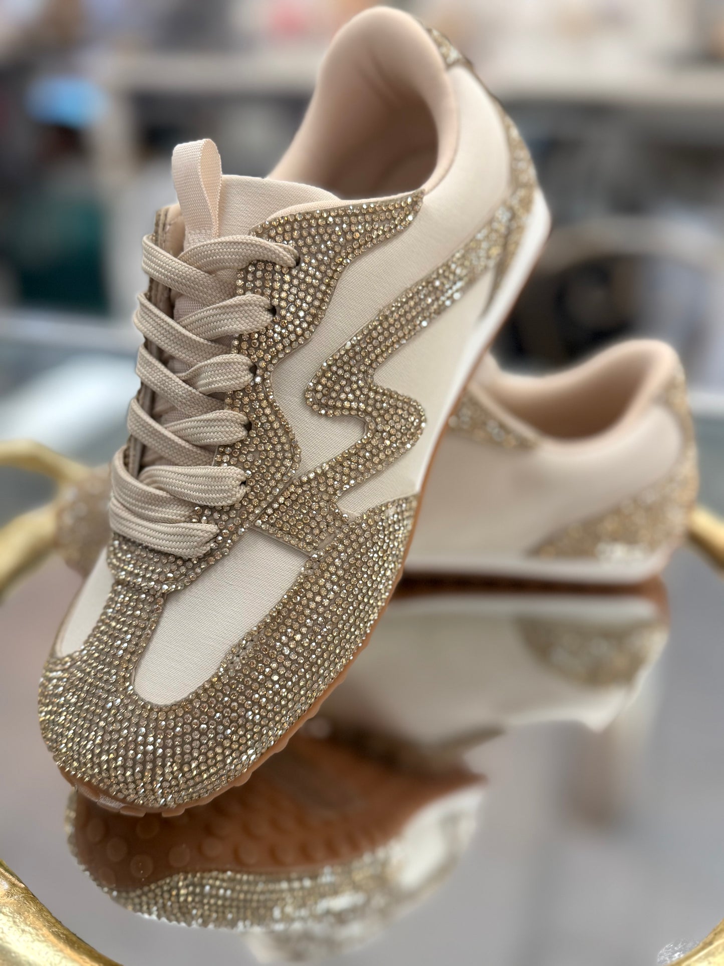 All that Shimmers Gold Rhinestone Sneakers