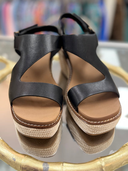 Corkys Black Steppin Out Platform Sandal