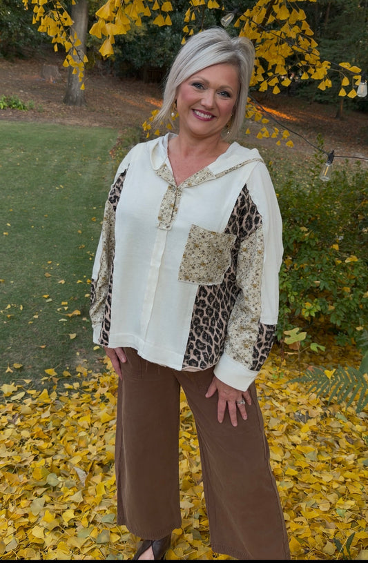 Oddi Washed Chocolate Wide Leg Acid Washed Pants