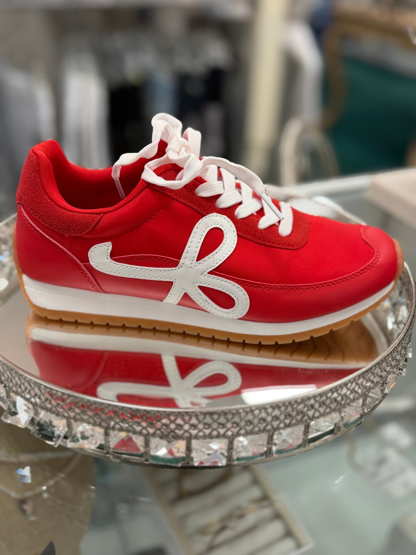 Red & White Trainer Sneaker