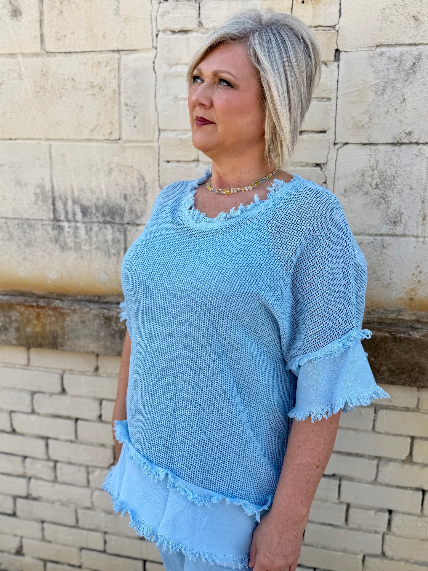 Made in Italy Net Crochet Top with matching Cami