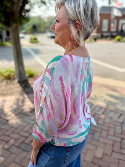 Yolly Colorful Animal Print Light Weight Sweater