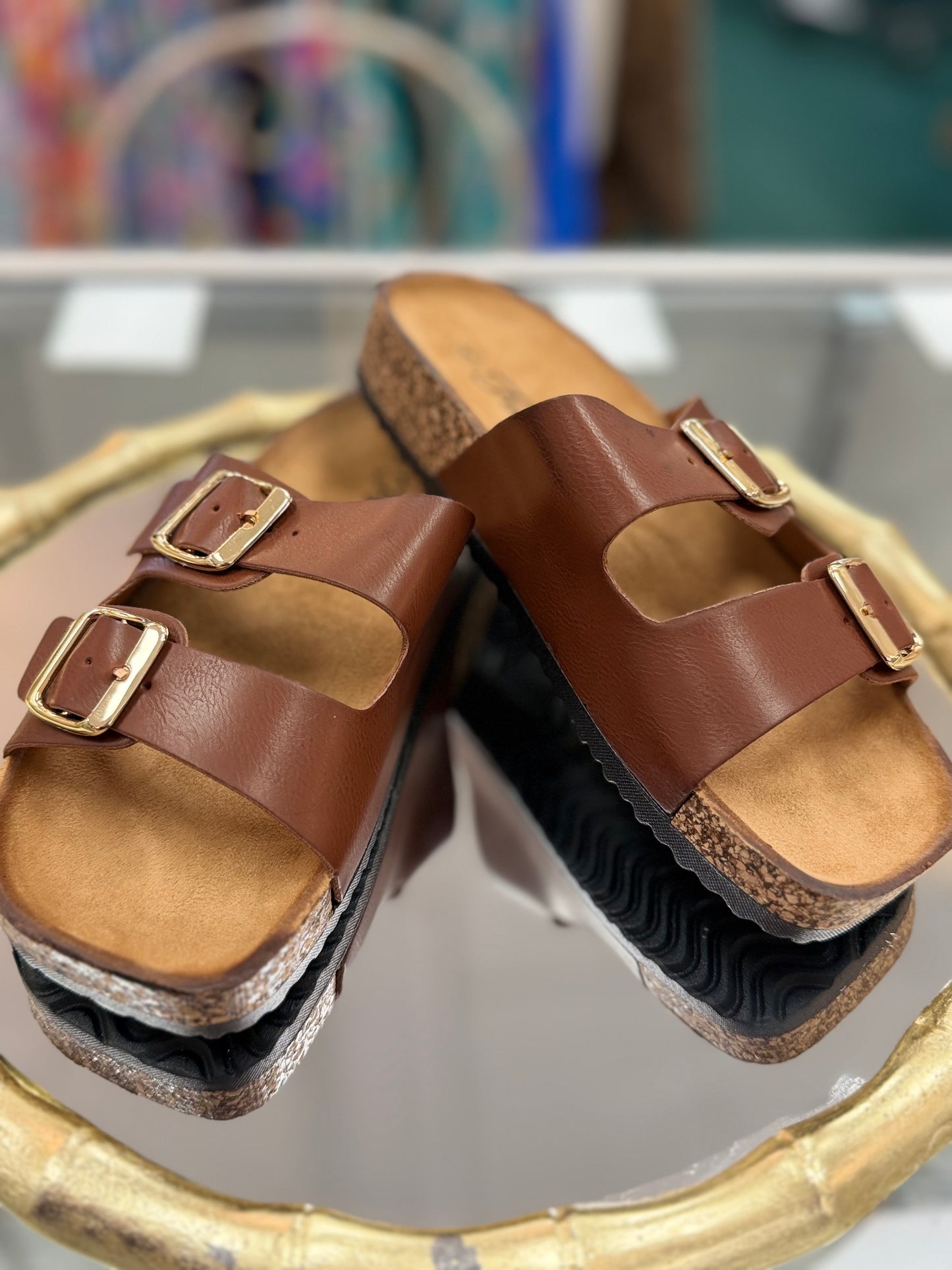 Forever Brown Buckle Sandal