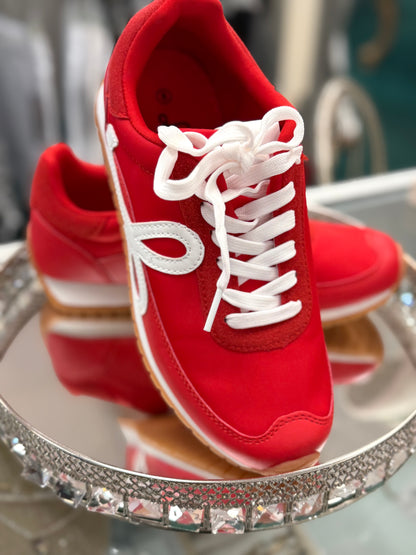 Red & White Trainer Sneaker