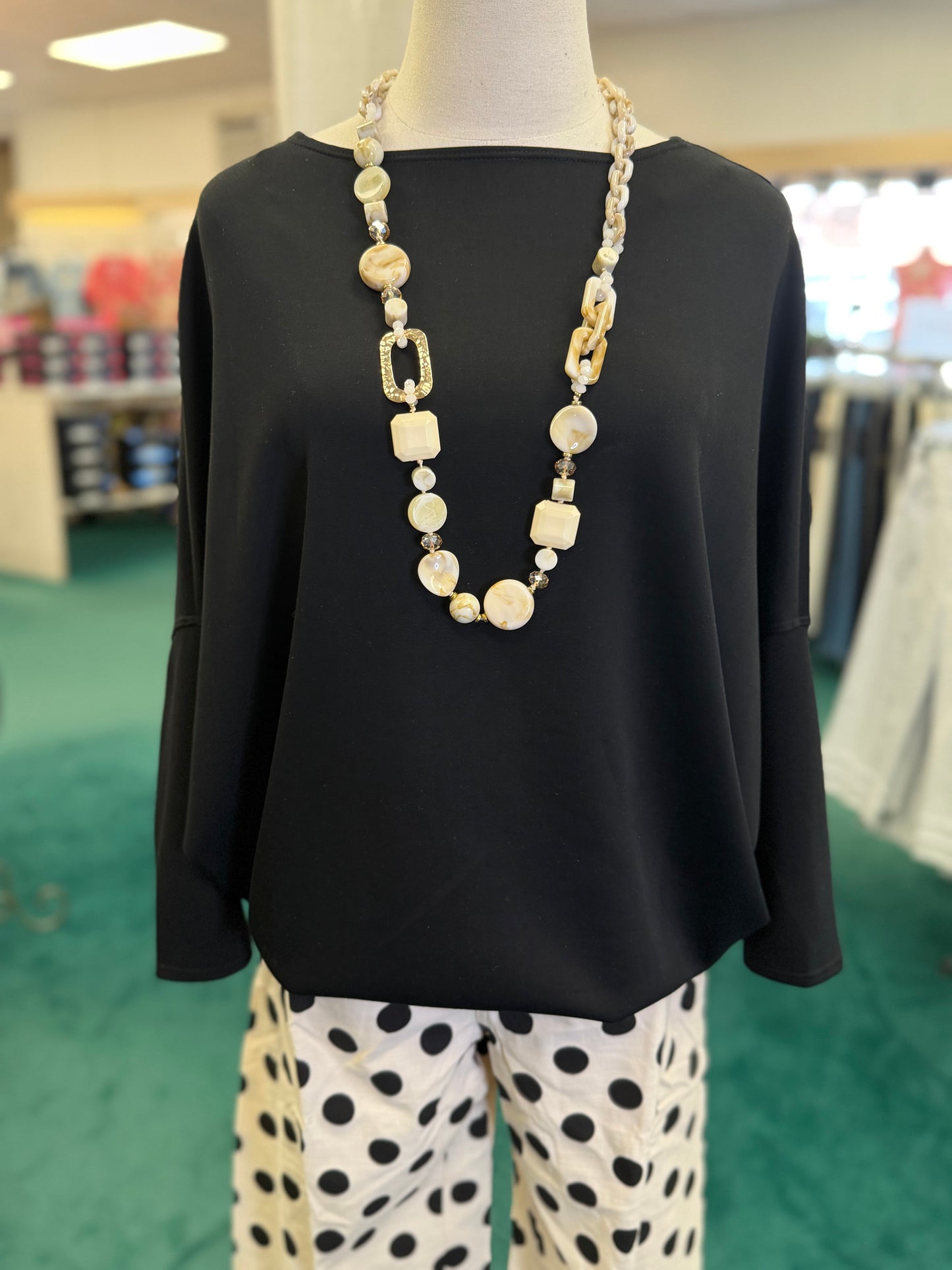 Charlotte Avery Scuba Fabric Dolman Sleeve Top