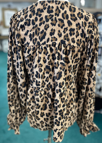 Bibi Leopard Print Tiered Top