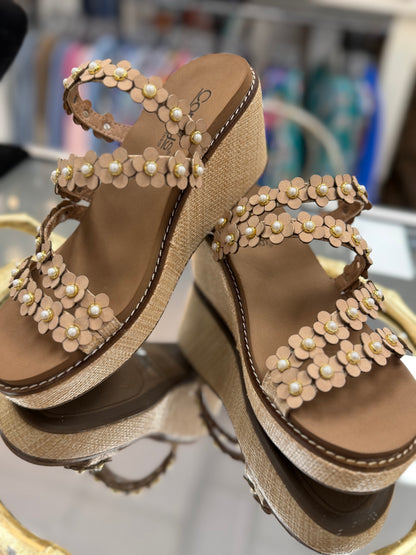 Corkys Raffia Lets Be Friends Platform Sandal