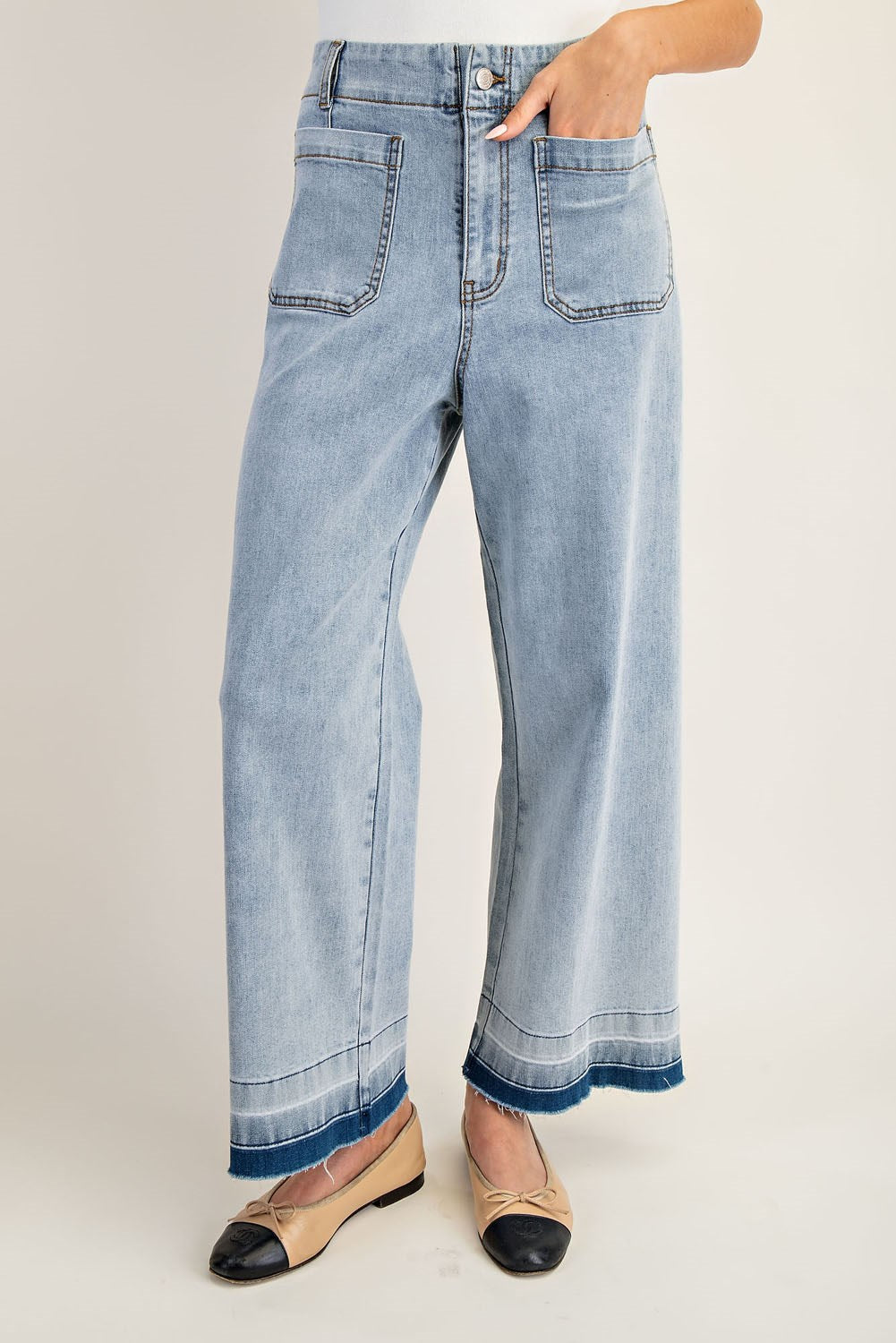 EESOME Mineral Washed Denim Pants
