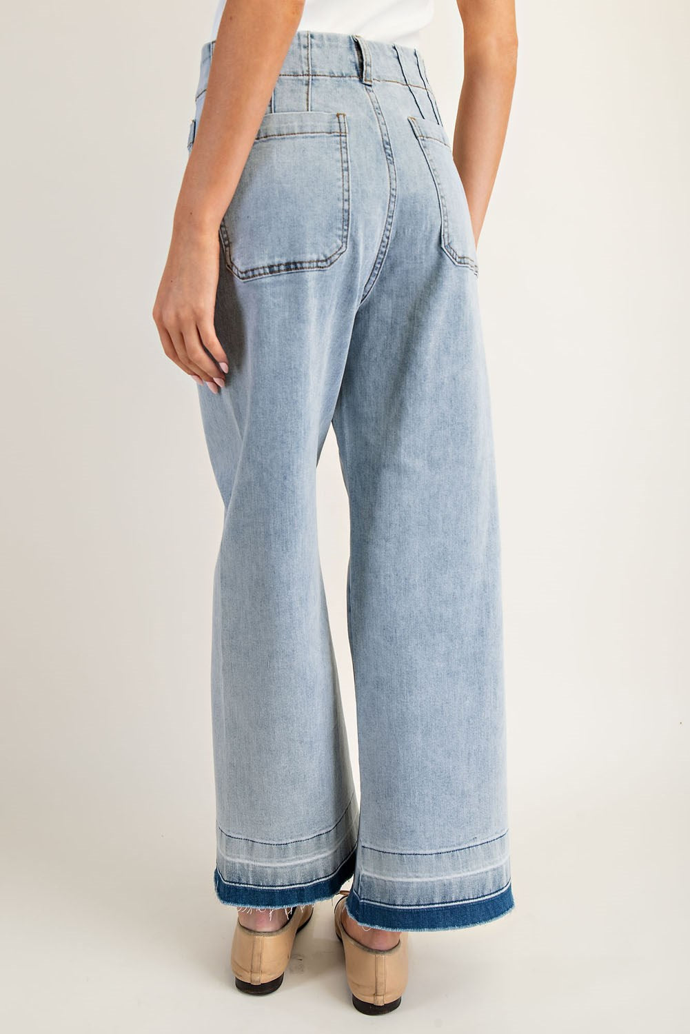 EESOME Mineral Washed Denim Pants
