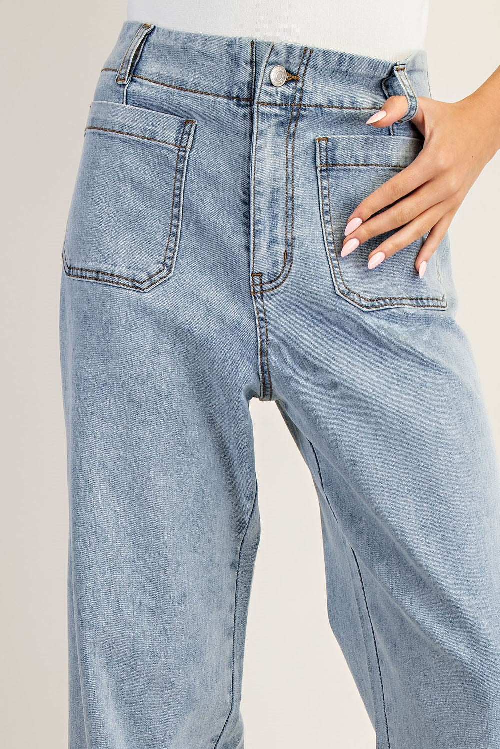 EESOME Mineral Washed Denim Pants