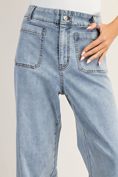 EESOME Mineral Washed Denim Pants