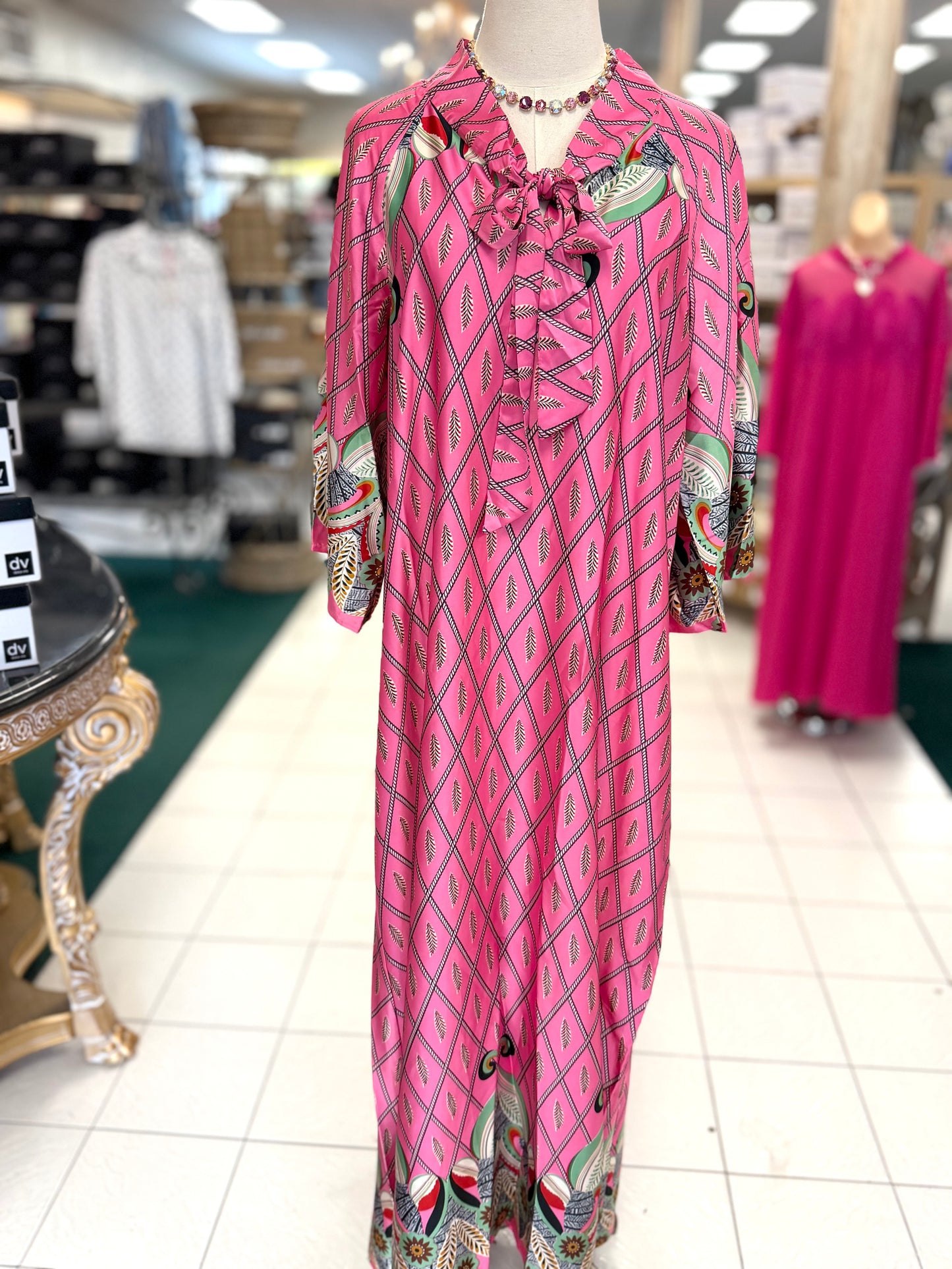 Gigio Pink Printed Maxi Dress
