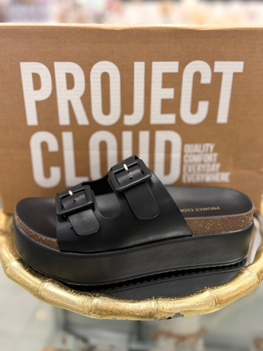 Project Cloud Black Skylar Slide Sandals