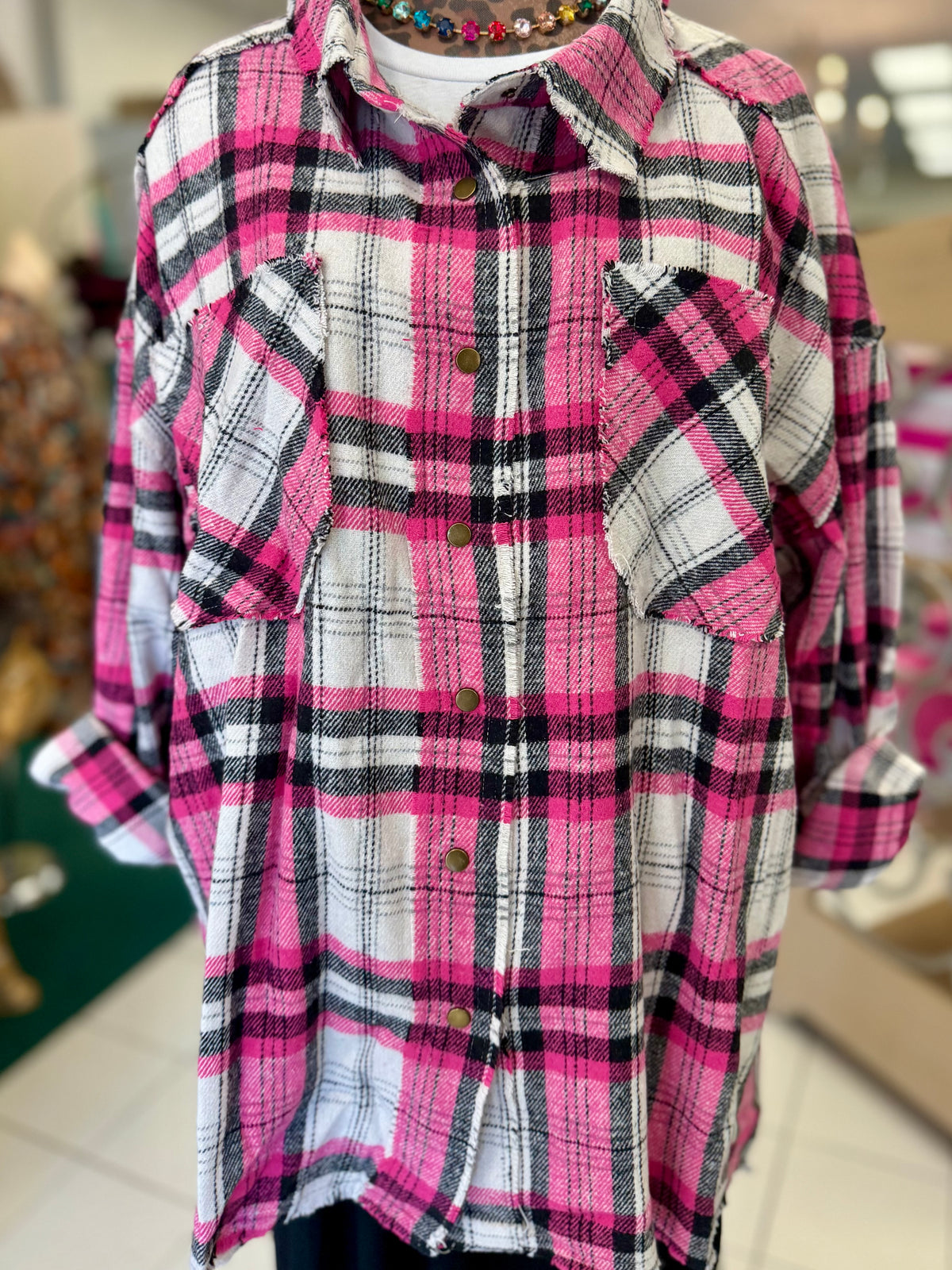 Sage + Fig Bubblegum Pink Plaid Shacked