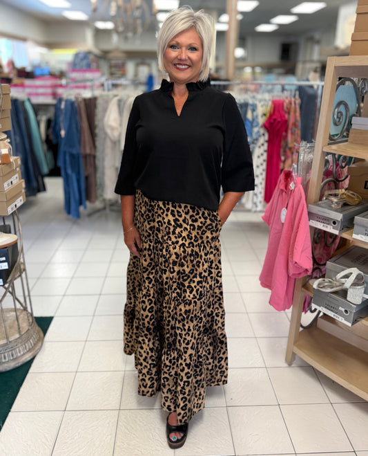 Oddi Leopard Print Skirt