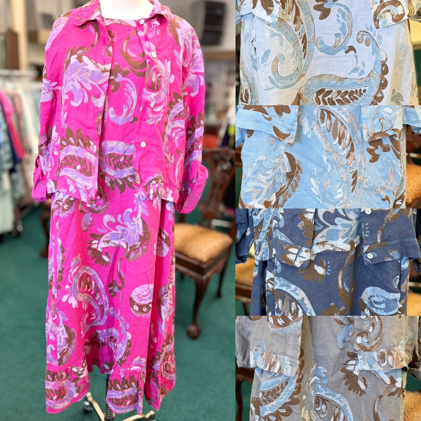 Made in Italy Sleeveless Linen Dress with Matching Jacket