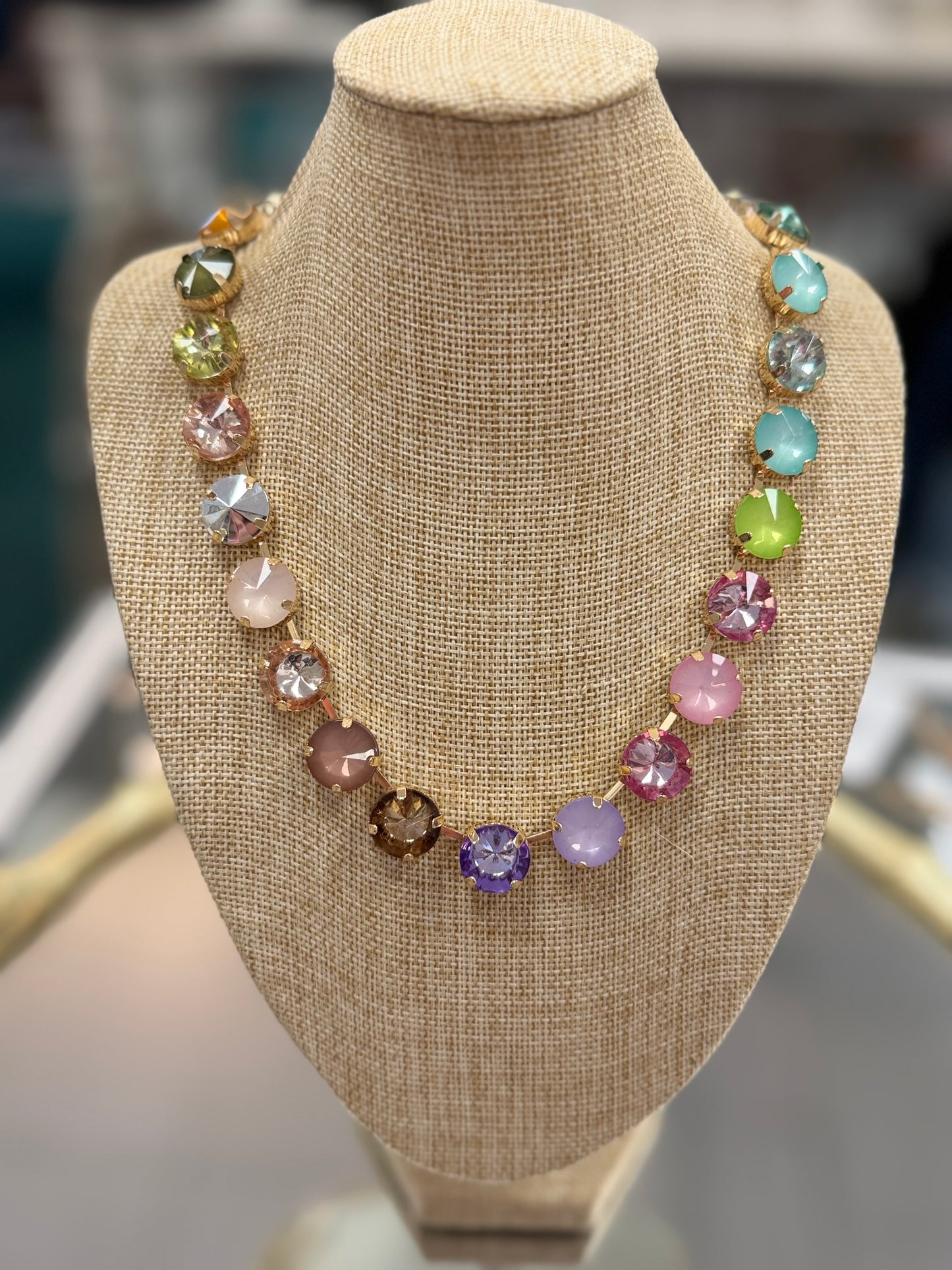Pastel Colored Rhinestone Necklace