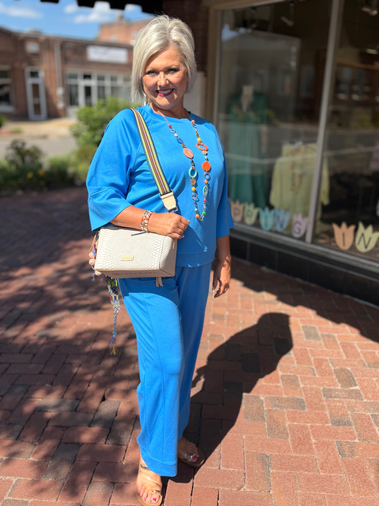 Umgee Cerulean Luxeknit On-The-Go Straight Leg Pants