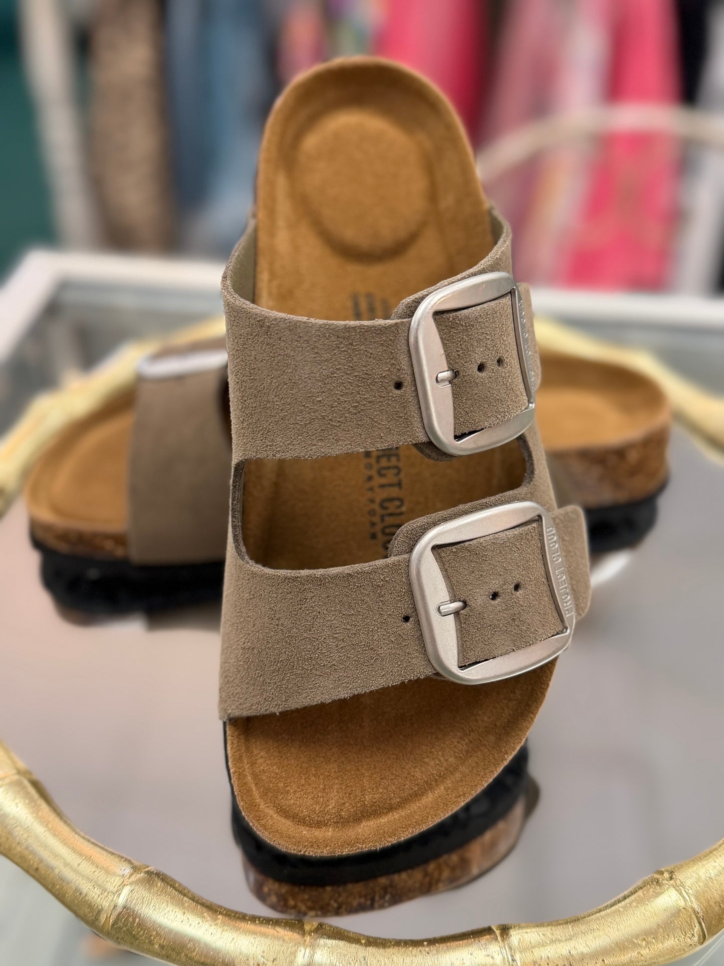 Project Cloud Taupe Suede Lurleen Slides