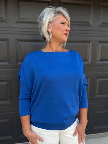 Charlotte Avery Scuba Fabric Dolman Sleeve Top