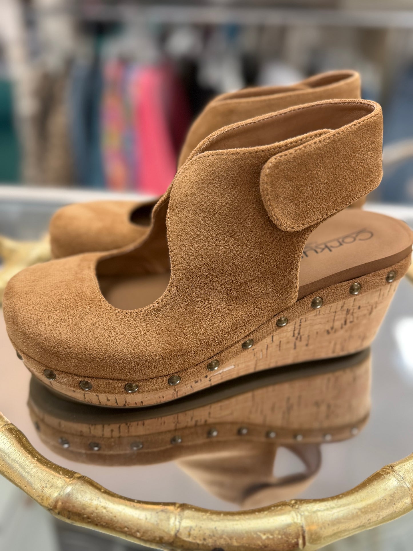 Corkys Oh It's You Chestnut Brown Wedge Sandal