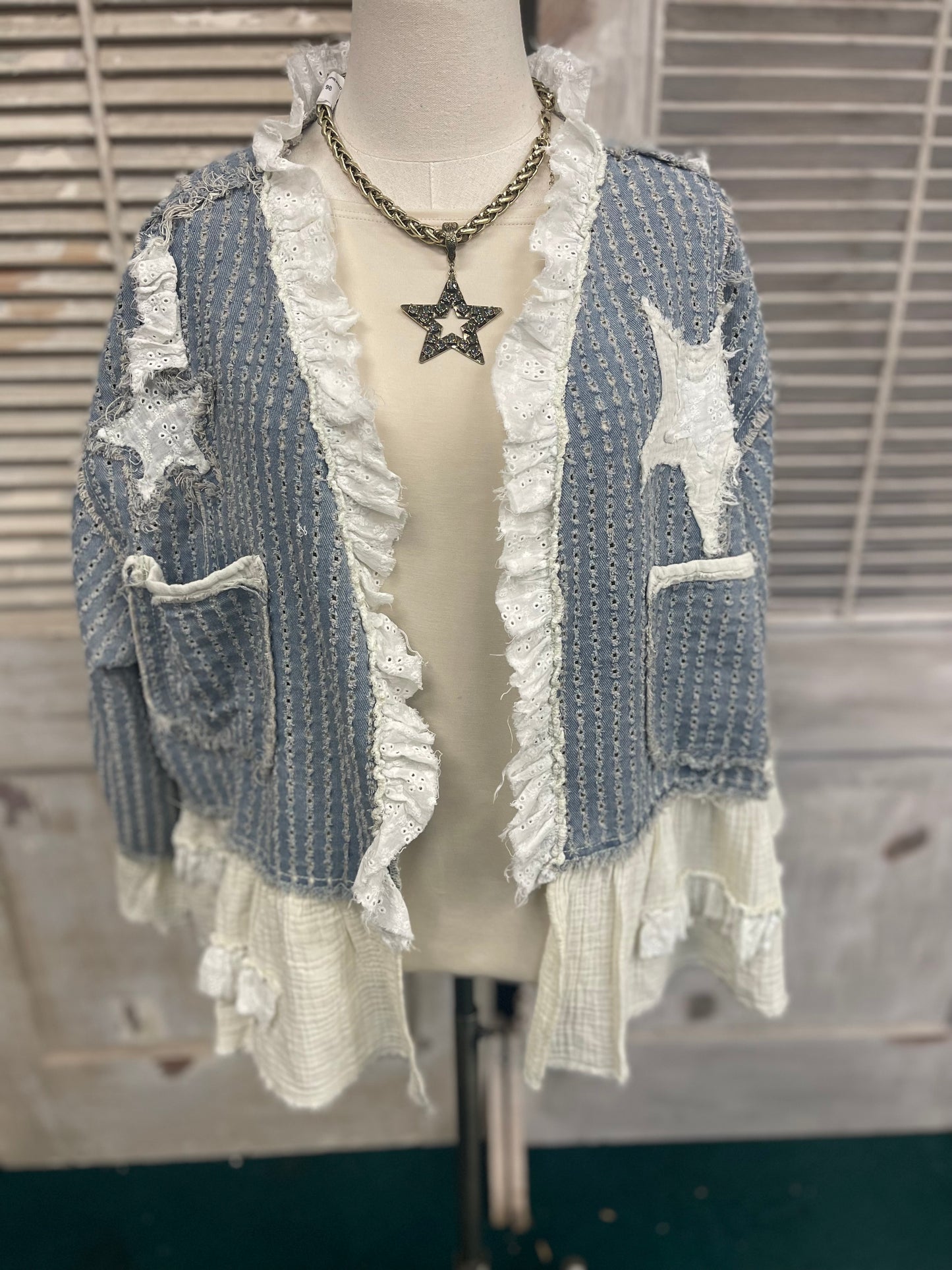 POL Denim Stars & Moon Cardigan