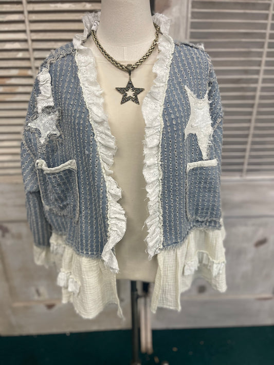 POL Denim Stars & Moon Cardigan