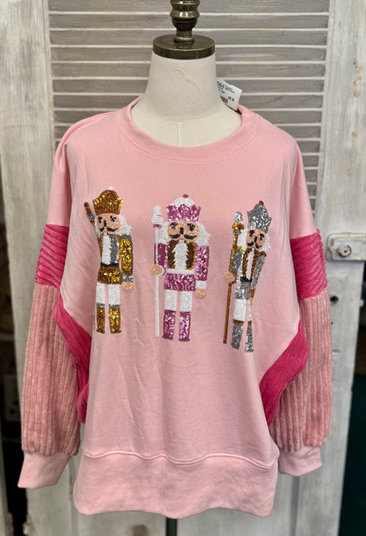 Peach Love Nutcracker Trio Christmas Sweatshirt