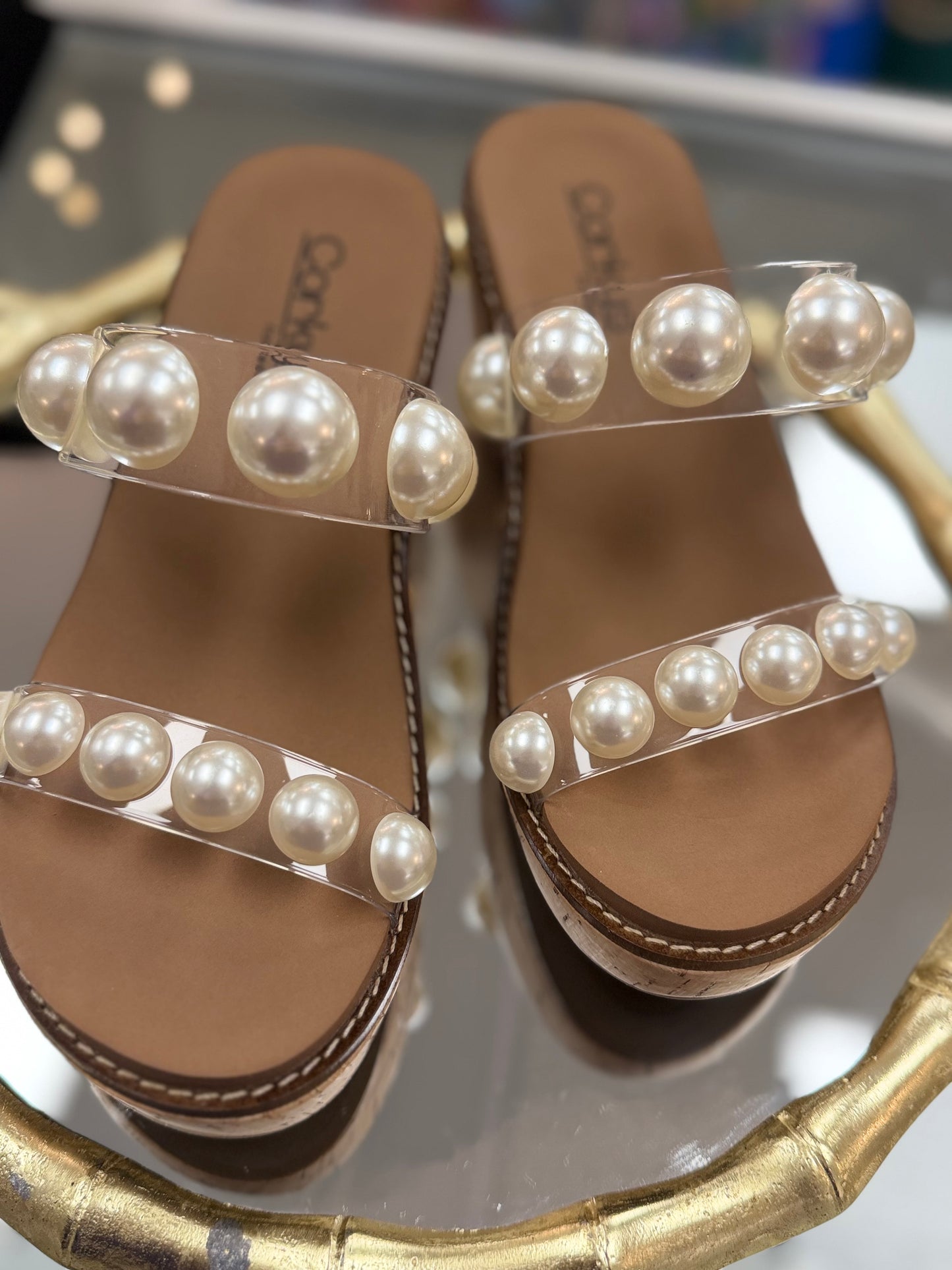 Corkys Clear and Pearls Happy Go Lucky Platform Sandal