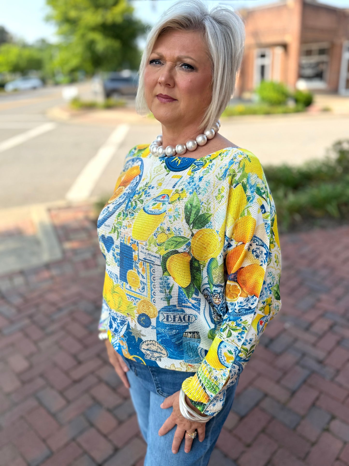 Yolly Summer Lemons Light Weight Sweater