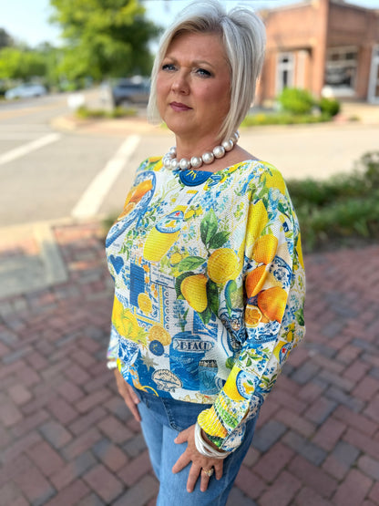 Yolly Summer Lemons Light Weight Sweater
