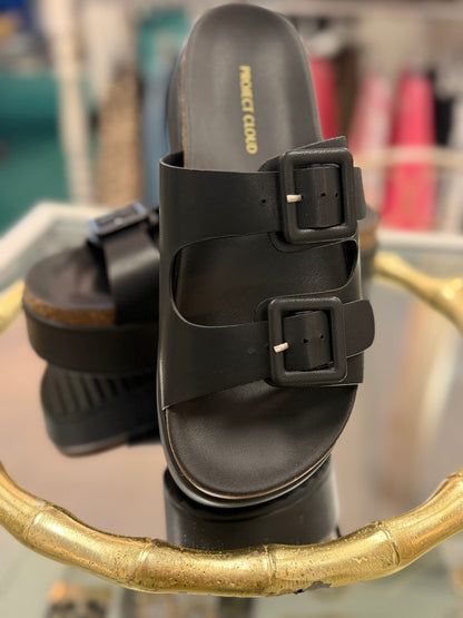 Project Cloud Black Skylar Slide Sandals