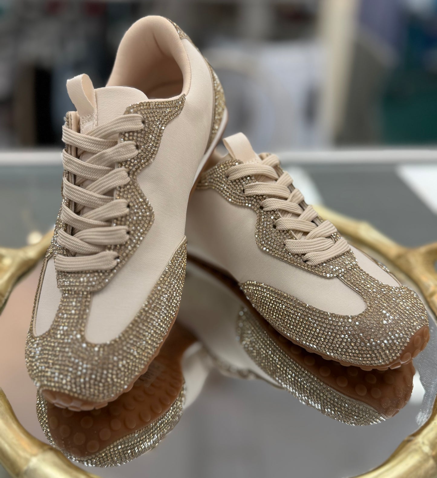 All that Shimmers Gold Rhinestone Sneakers