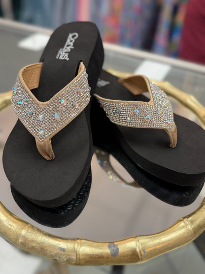 Corky’s Rhinestone Dime a Dozen Sandals