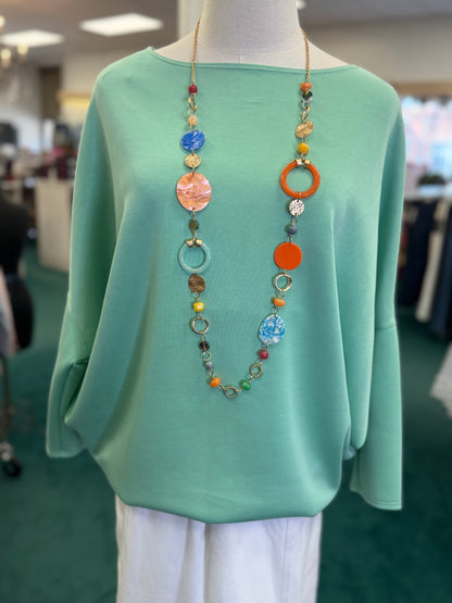 Charlotte Avery Scuba Fabric Dolman Sleeve Top